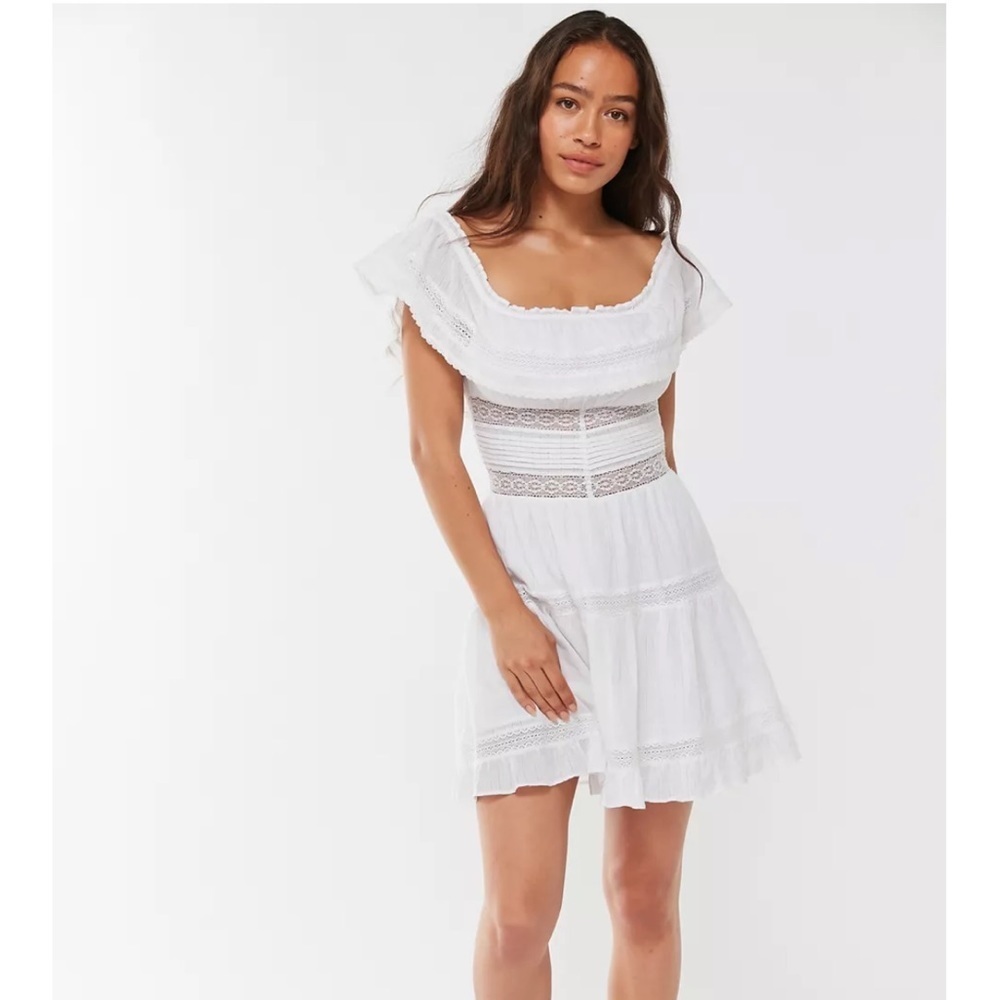 Rahi desert Emma ruffle lace inset mini dress